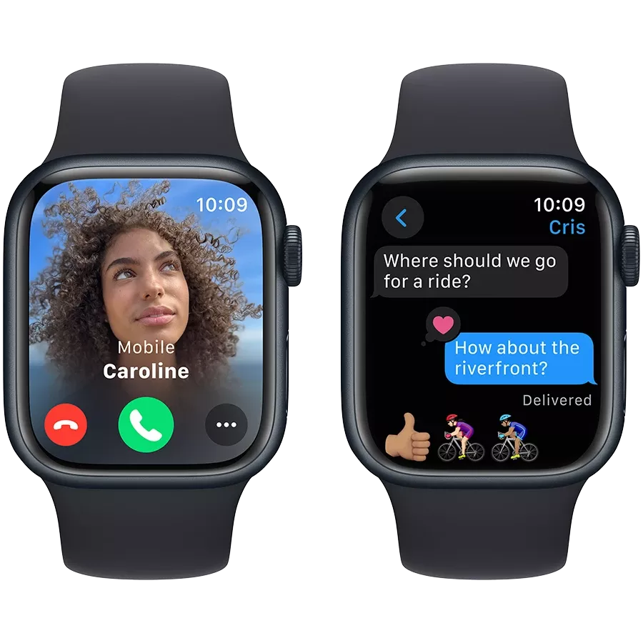 Apple Watch Series 9 GPS, 41mm, Midnight, Midnight Sport Band, S/M — Image №6