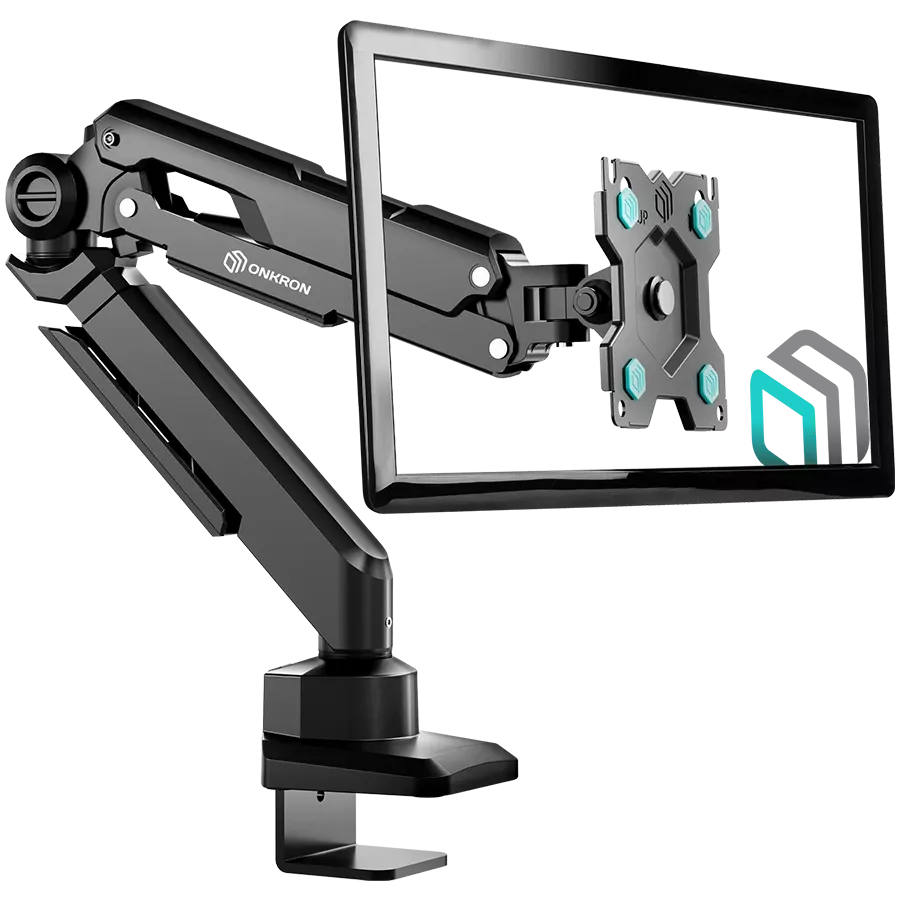 ONKRON Monitor Arm Desktop Mount for 13” to 34-Inch LCD LED Screens up to 10 Kg, Black