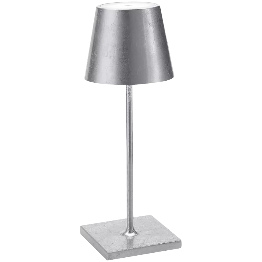 ZAFFERANO POLDINA MINI PRO TABLE LAMP 111x300mm. SILVER LEAF 2.2W LED 185-203lm. — Image №1