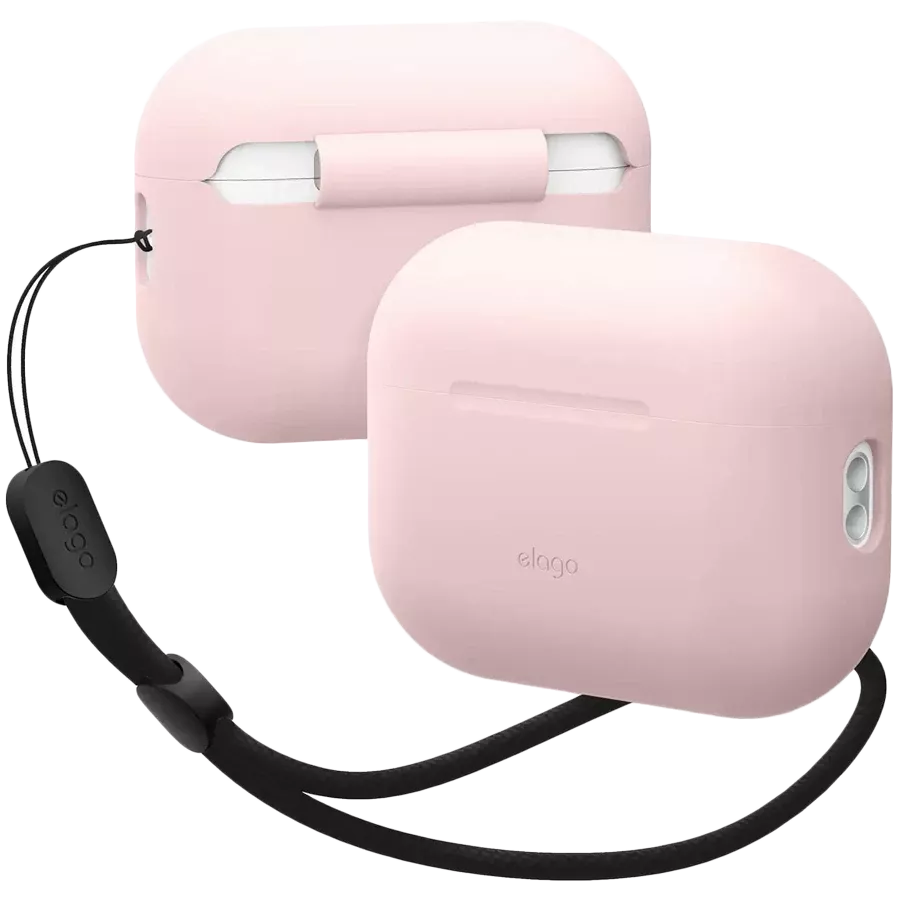 Чохол ELAGO Silicone Basic Case with Nylon Lanyard для Airpods Pro 2nd Gen, Light Pink — Зображення №1