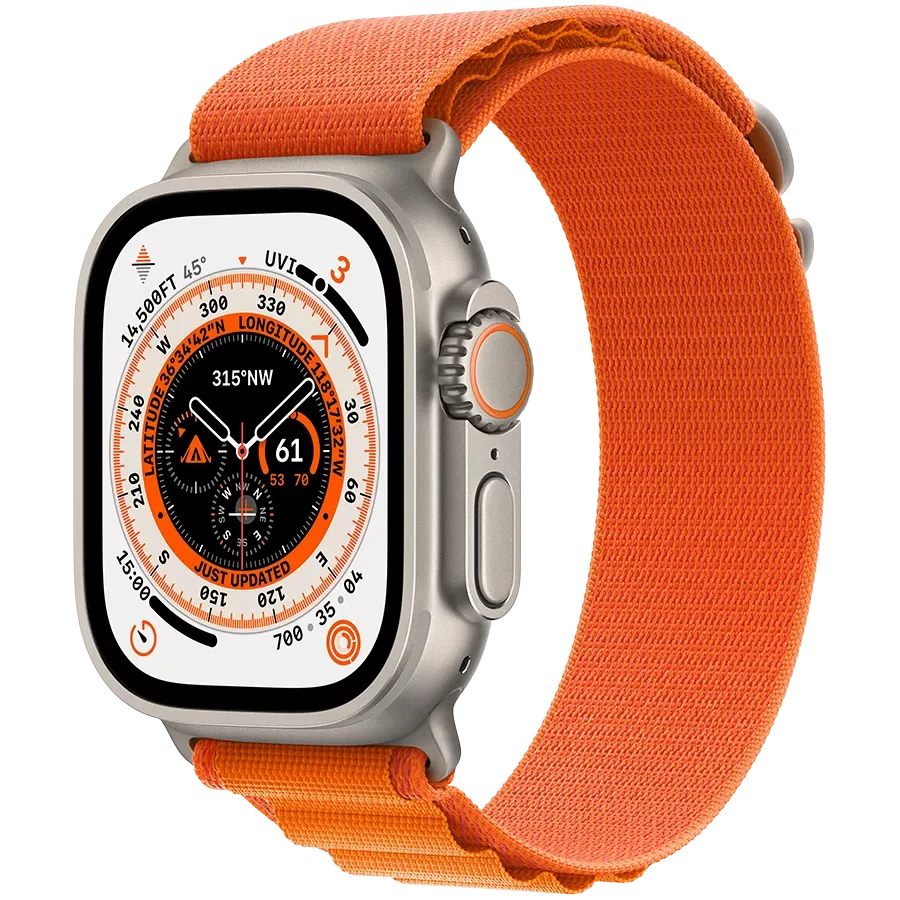 Apple Watch Ultra GPS Cellular 49 Smartphone Natural Orange Alpine Loop Medium MQFL3GK A iSpace