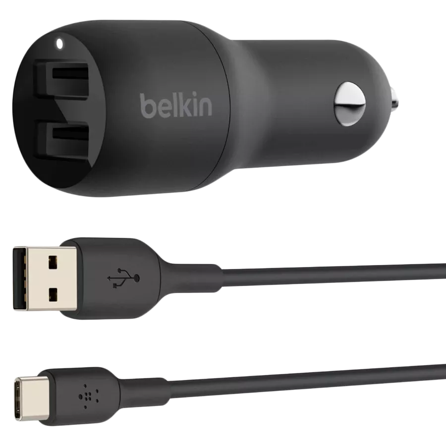 Автомобильный адаптер BELKIN 2*USB Тип A, 24 Вт — image №1