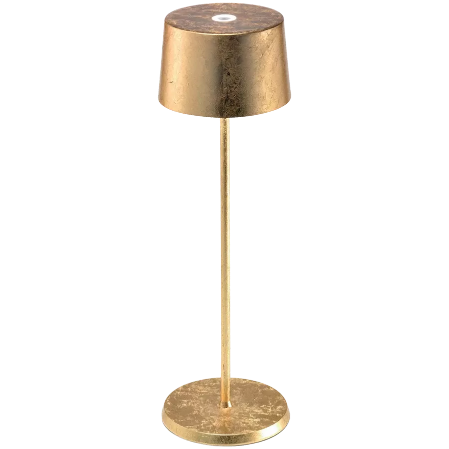 ZAFFERANO OLIVIA PRO TABLE LAMP 110x350mm. PAINTED GOLDEN LEAF 2.2W LED 150lm. — Image №1