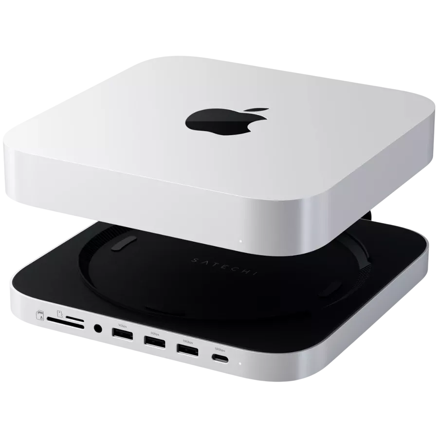 Подставка-док-станция  Satechi Mini Stand & Hub with NVMe SSD Enclosure Silver (ST-GMMSHS) — Изображение №4