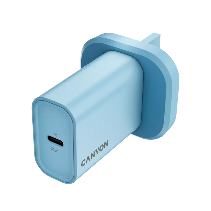 CANYON OnCharge 30CL UK Power Adapter USB-C, 30 W, Blue — Image №3