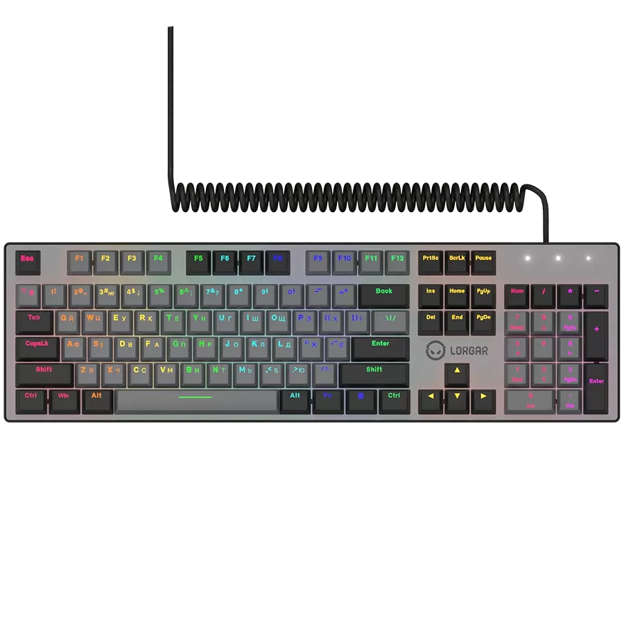 Ігрова клавіатура дротова LORGAR Azar 514 RGB Wired White (LRG-GK514W-UA) — Зображення №1