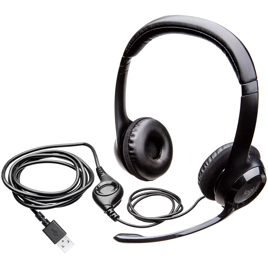 Ακουστικό LOGITECH H390 με μικρόφωνο, Μαύρο — Εικών №1