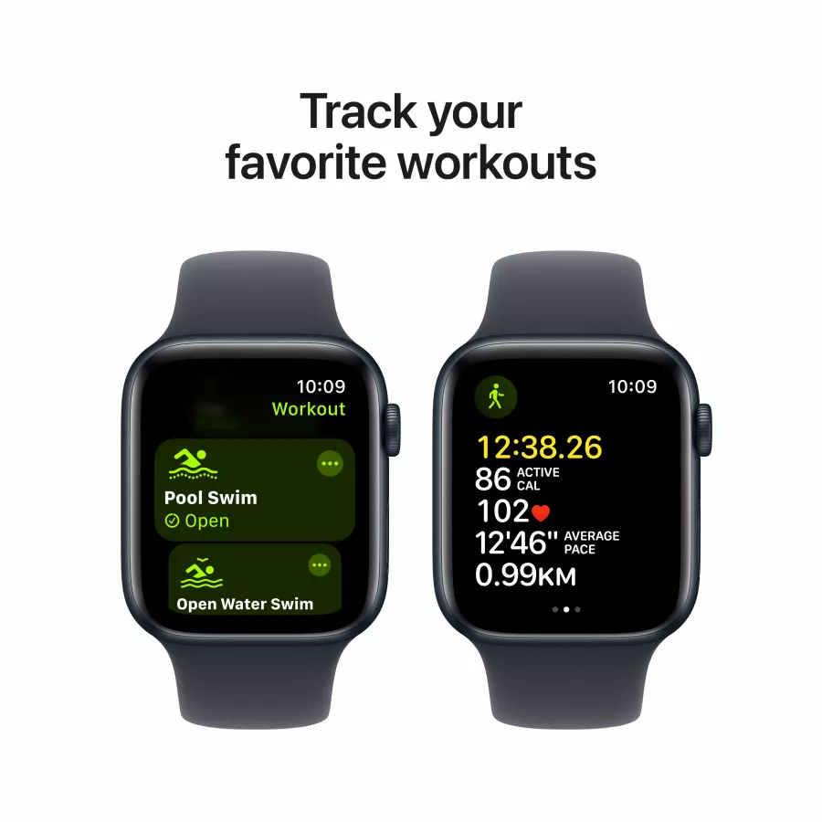 Apple Watch SE GPS Gen.2 (2024), 44mm, Midnight, Midnight Sport Band, M/L — Image №6