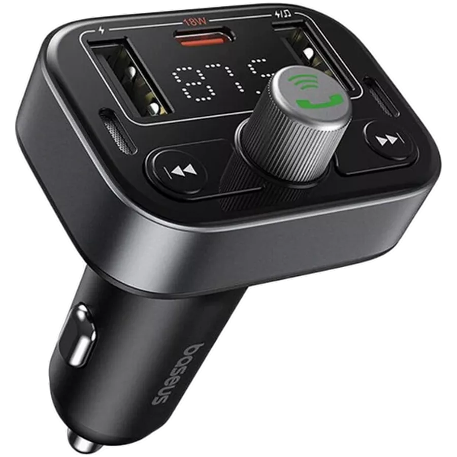 Car Adapter BASEUS 3*USB/USB-C, 18 W, 2*USB Type-A, USB Type C, Black — Image №1