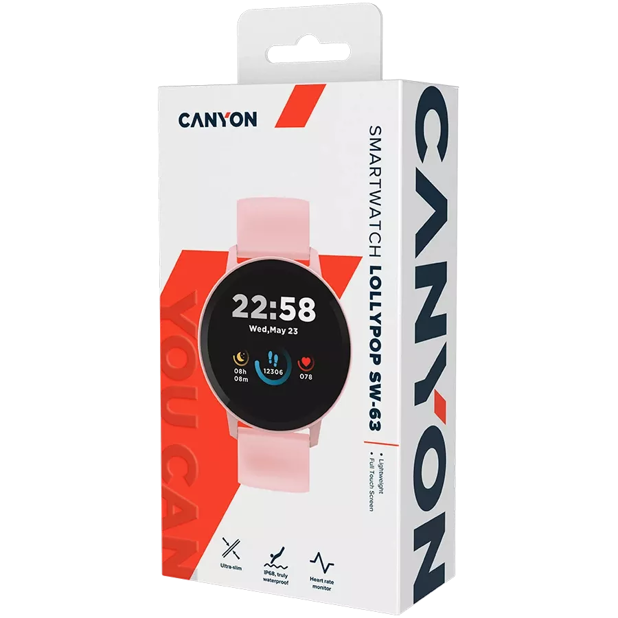 CANYON SW-63 (1.30"Bluetooth 5.0) Рожевий — Зображення №6