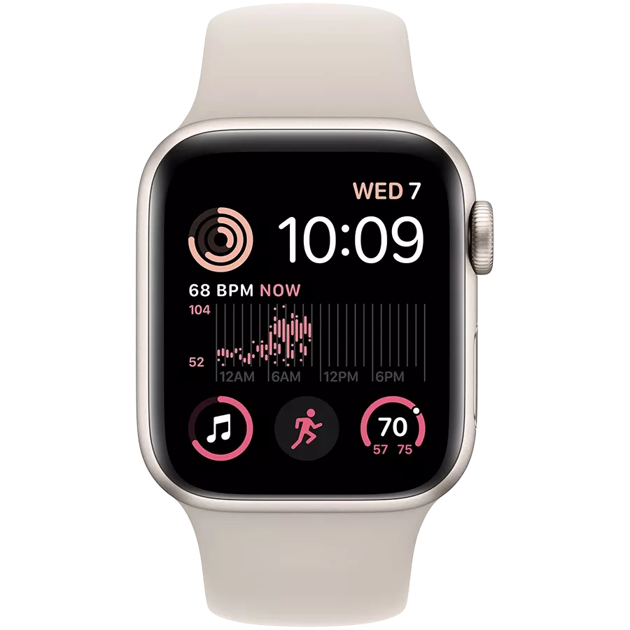 Apple Watch SE GPS Gen.2, 40millimetr, Starlight, Starlight Sport Band — Изображение №2