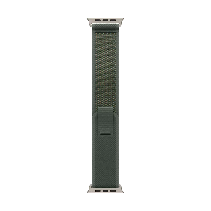 Apple 49мм Trail Loop - Natural Titanium Finish Ремешок Trail Loop - Natural Titanium Finish Зеленый для Apple Watch 44/45/46/49 mm — Изображение №1