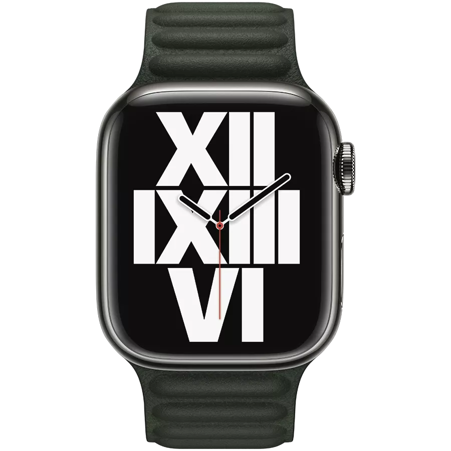 Band APPLE 41mm Leather Link - S/M Sequoia Green — Image №3