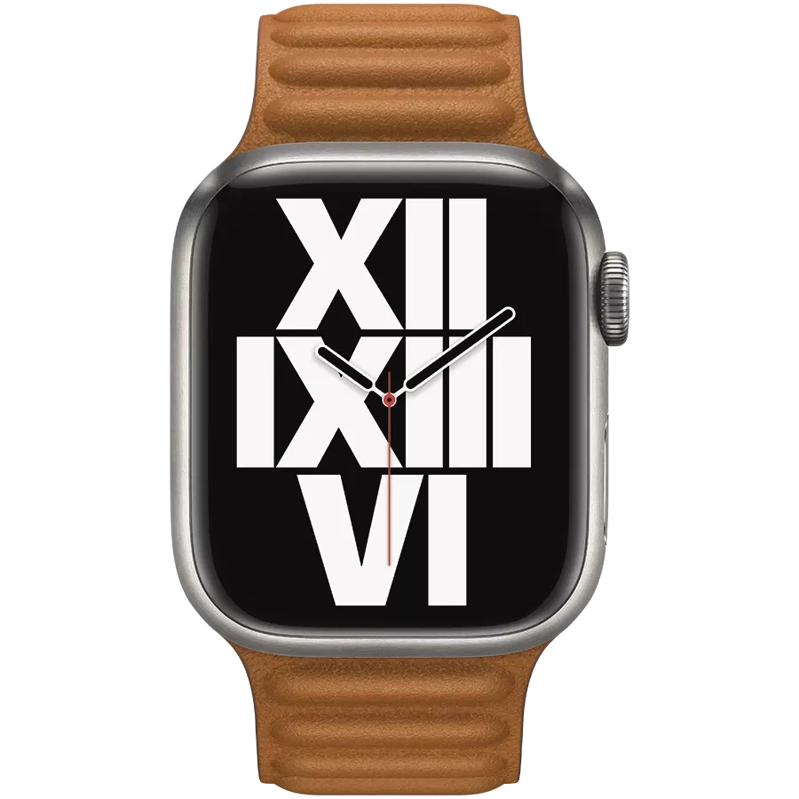 Band APPLE 41mm Leather Link - M/L Golden Brown — image №3