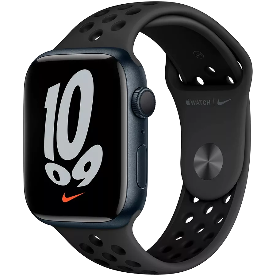 Apple Watch Nike Series 7 GPS 45 Smartphone Midnight Anthracite Black Nike Sport Band MKNC3GK A iSpace