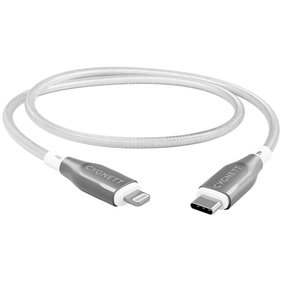 Кабель-переходник с USB-C на Lightning CYGNETT, 1 м, Белый — Изображение №2