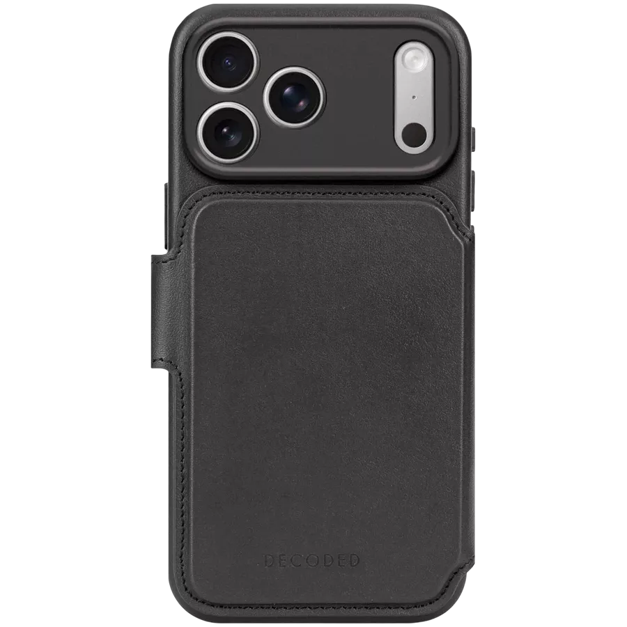 DECODED Wallet Leather Detachable Wallet with MagSafe, Black for iPhone 17 Pro Max — Image №1