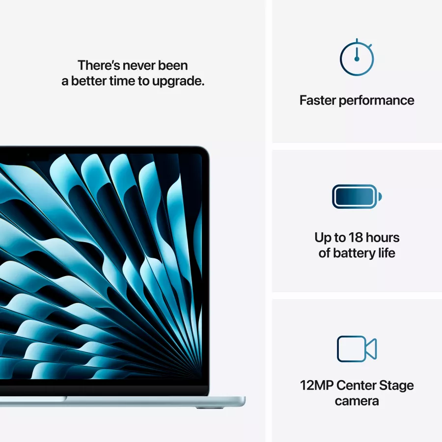 MacBook Air 13.6"  Apple M4 (10C CPU/8C GPU), 16 GB, 256 GB, Sky Blue — Image №9