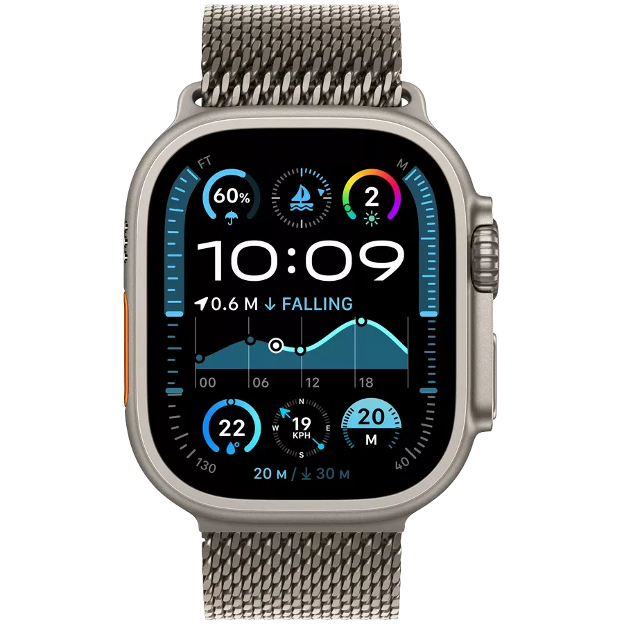 Apple Watch Ultra 2 2024, 49mm, Natural Titanium, Natural Titanium Milanese Loop, Small — Image №2