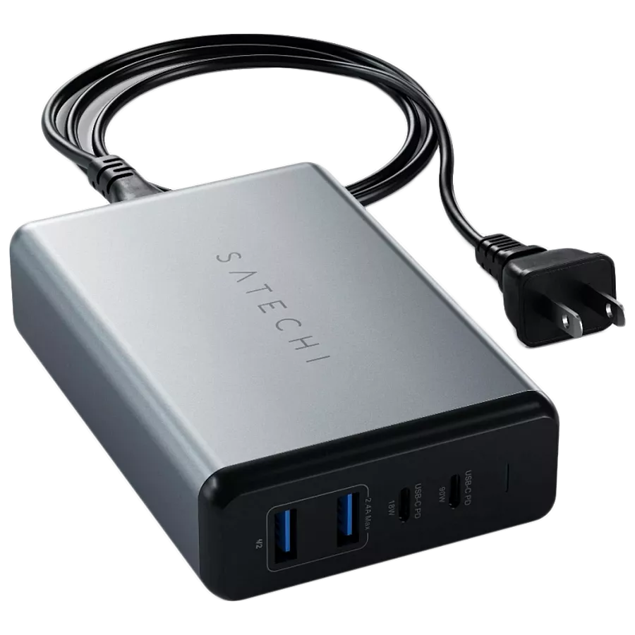 SATECHI Power Adapter 4*USB/USB-C, 108 W, Space Gray 2*USB 2.0 (type A), 2*USB Type-C — Image №2