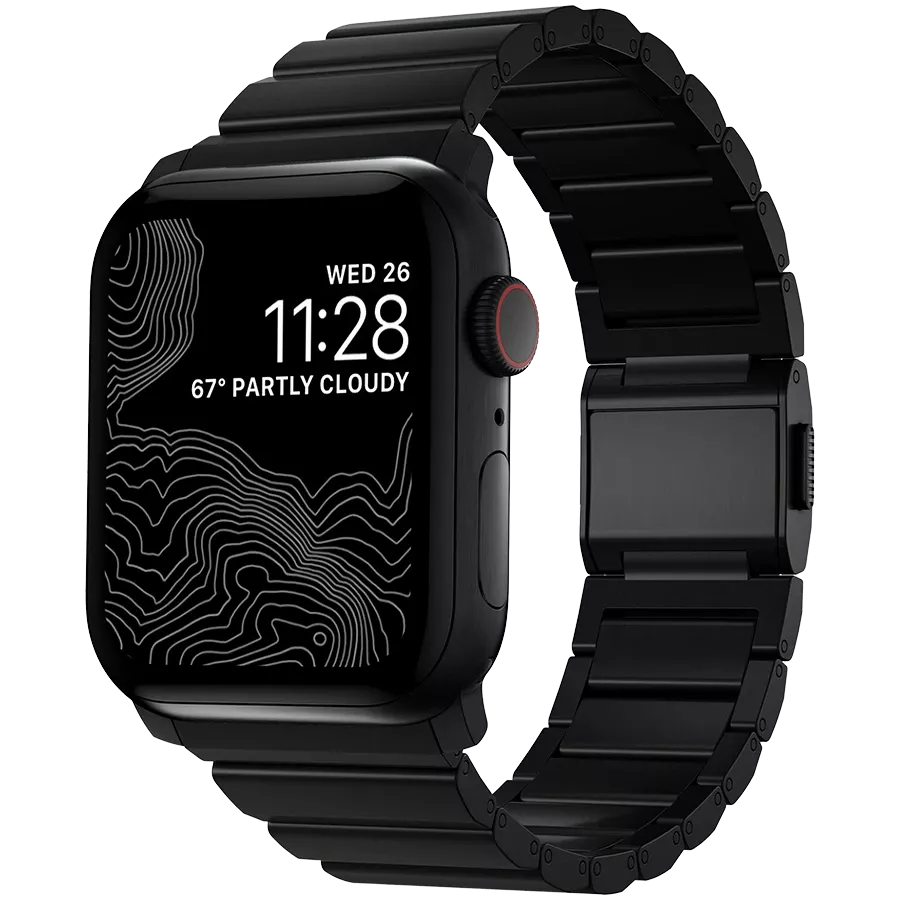 NOMAD Titanium Band Για Apple Watch 44/42mm Ζώνη Titanium Band Μαύρος Για Apple Watch 42/44/45 mm — Εικών №1