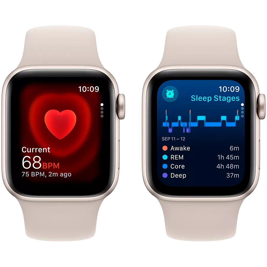 Apple Watch SE GPS Gen.2 (2023)  Спортивный ремешок Starlight, M/L, 40мм, Starlight — image №5