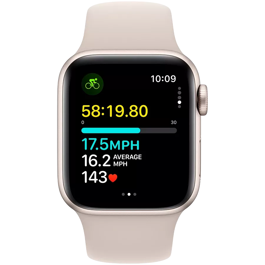 Apple Watch SE GPS Gen.2 (2023)  Спортивный ремешок Starlight, M/L, 40мм, Starlight — image №6