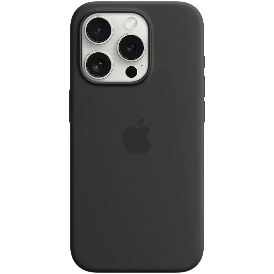APPLE Silicone Case with MagSafe Black for iPhone 15 Pro — Image №1