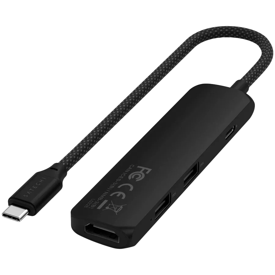 SATECHI  Slim 4 Multiport  Multiport Adapter  Black — Image №3