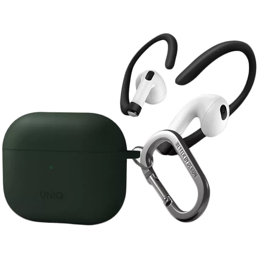 Чехол UNIQ Nexo  Зеленый для AirPods (Gen3) — Изображение №1
