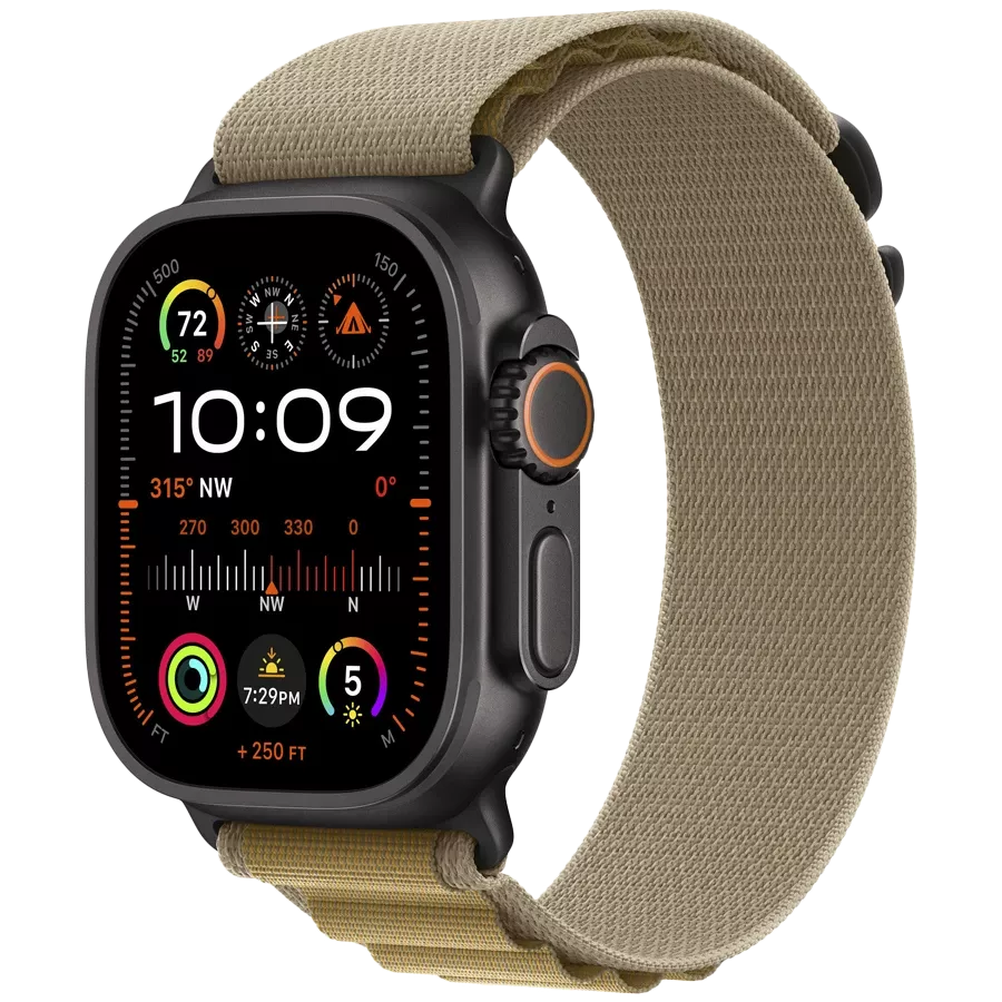 Band Extension APPLE 49mm Alpine Loop - Black Titanium Finish Alpine Loop - Black Titanium Finish Tan за Apple Watch 44/45/46/49 mm — Зображення №2