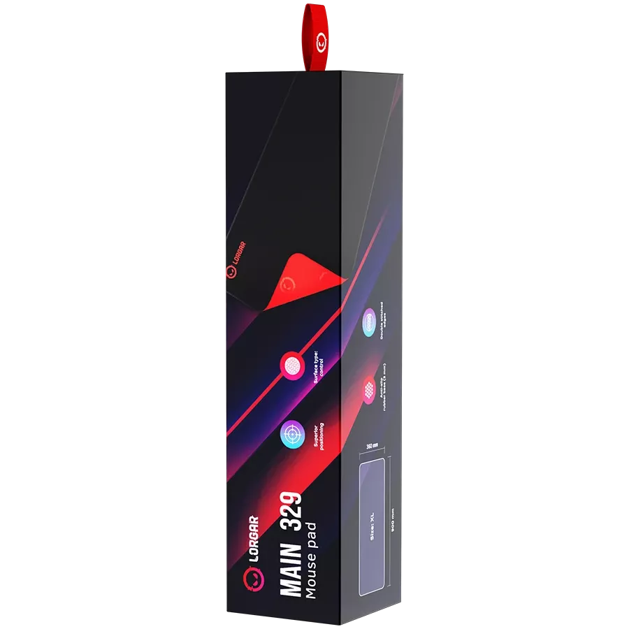 Gaming mouse pad LORGAR 900mm x 360mm x 3mm, Black/Red — Image №7