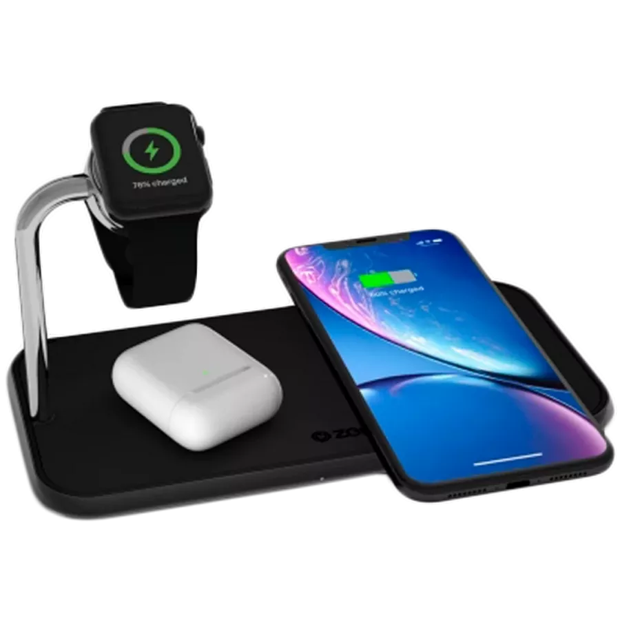 Док-станція ZENS Dual+Watch Aluminium Wireless Charger Black — Зображення №2