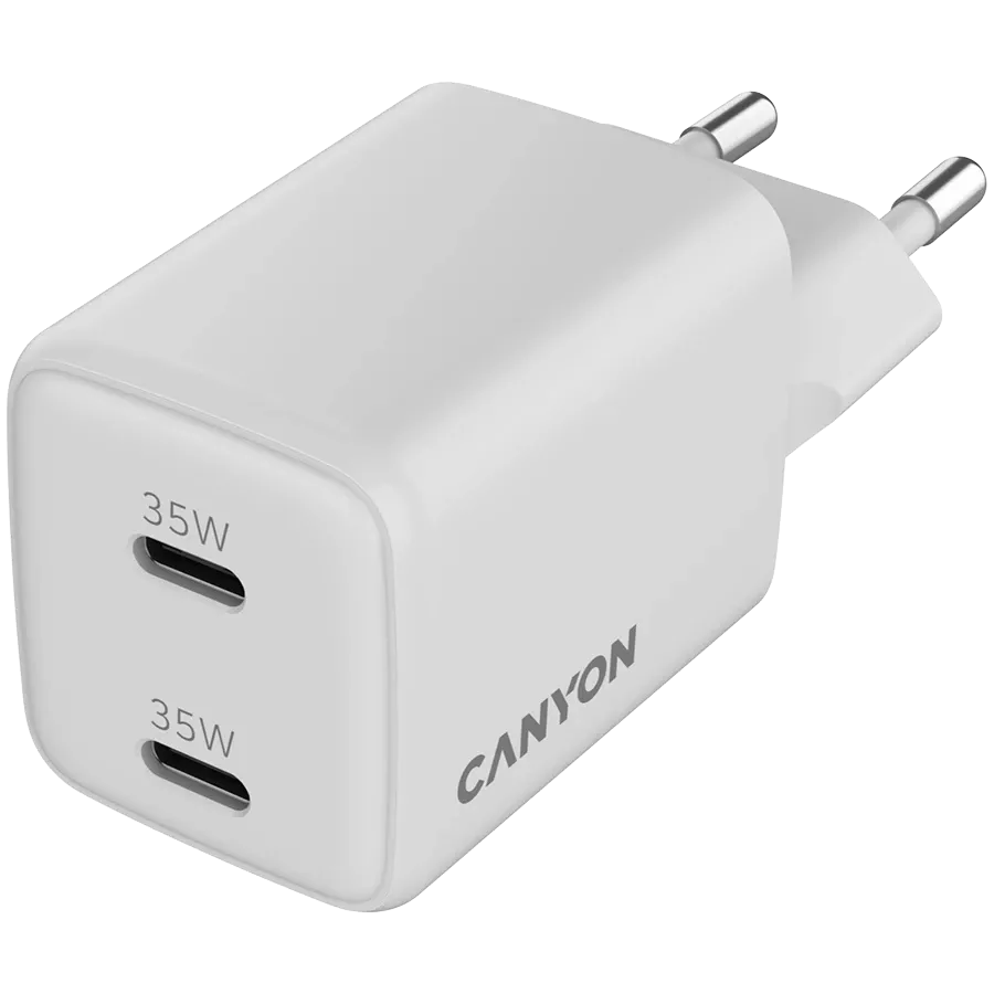 CANYON CU35CC Power Adapter 2*USB-C, 35 W, White — Image №3