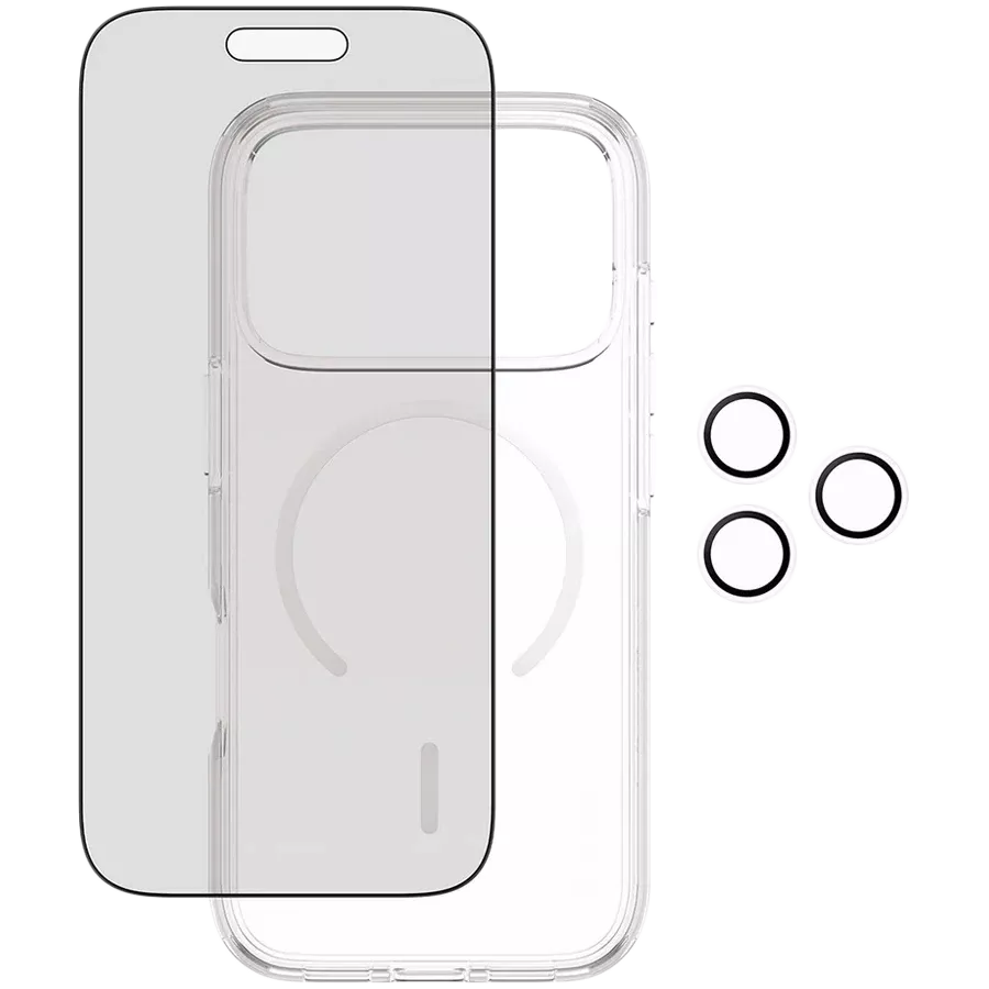 PANZERGLASS Case 3-in-1 Flagship Privacy Bundle with MagSafe, Clear for iPhone 17 Pro — Image №1