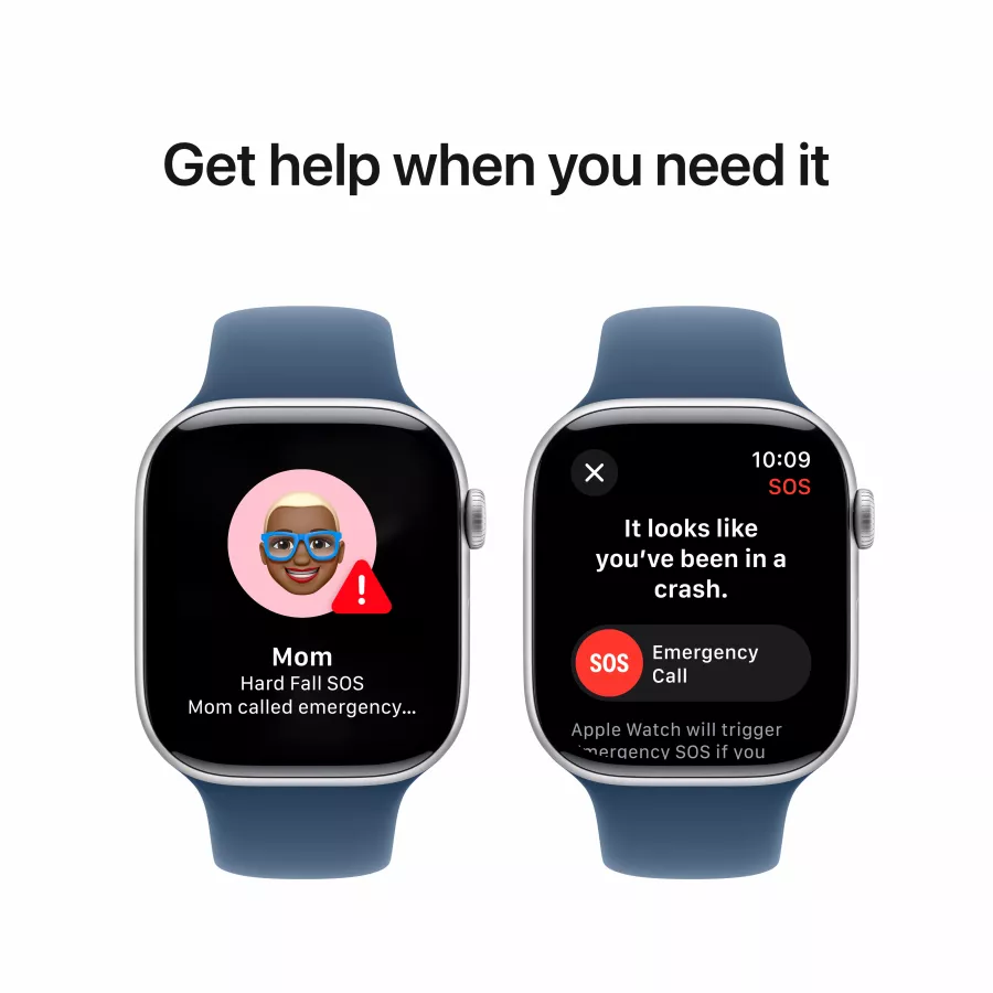 Apple Watch Series 10 GPS, 42mm, Silver, Denim Sport Band, S/M — Image №6