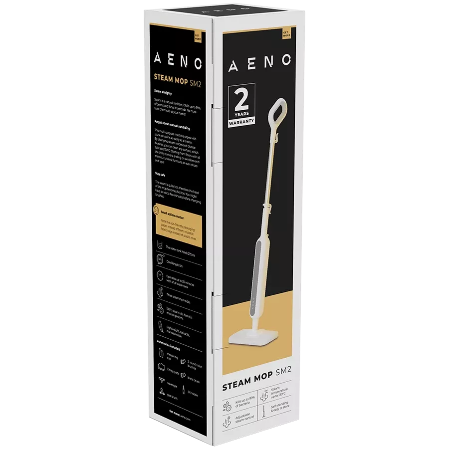 AENO SM2 Steam Mop, Gray/White — Image №15