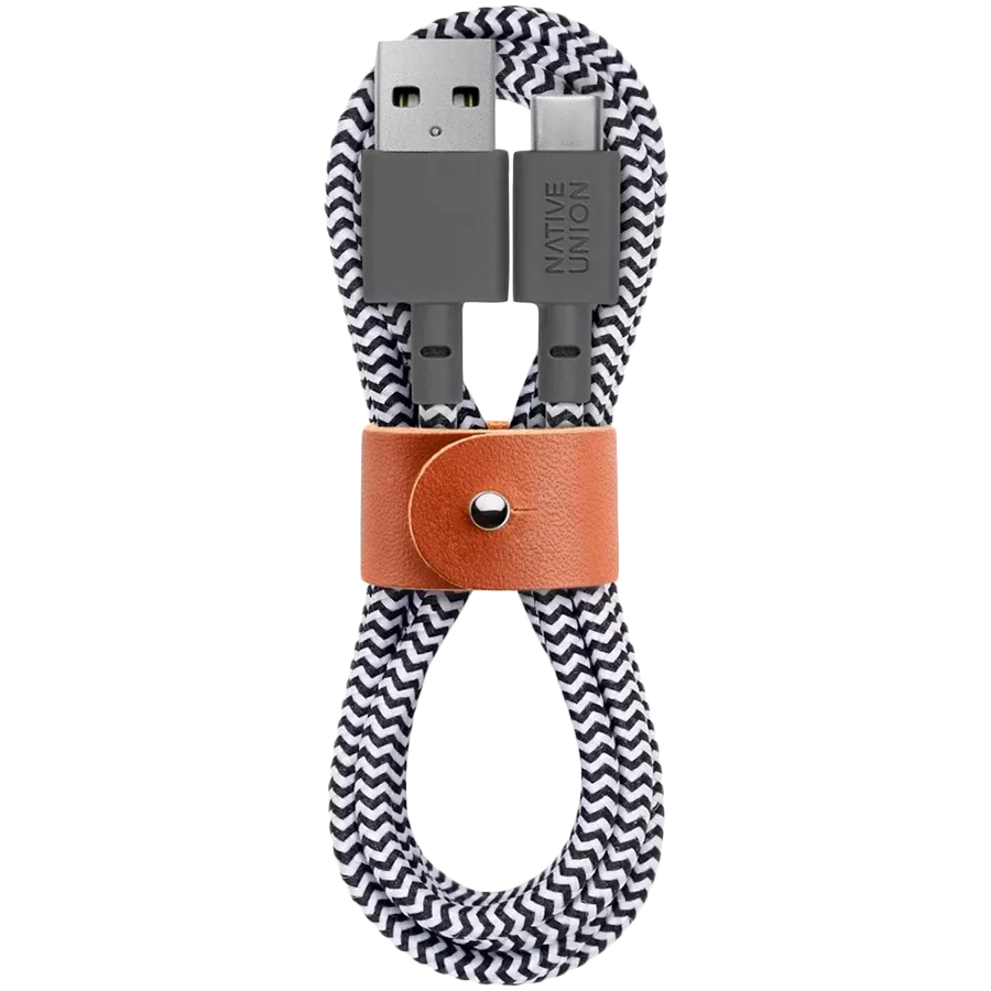 Кабель NATIVE Union Belt Cable USB-A to USB-C Zebra 1.2 m — Зображення №1