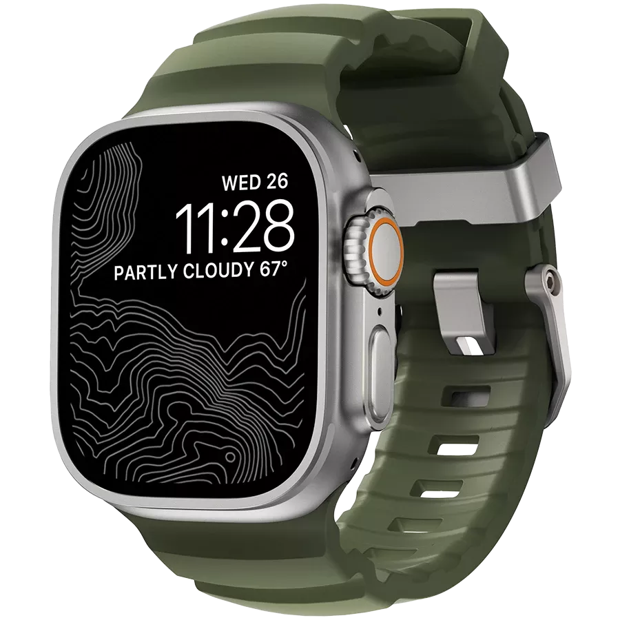 Ремешок NOMAD Rocky Point Band Natural Titanium Hardware Forest для Apple Watch 46/49 mm — Изображение №1