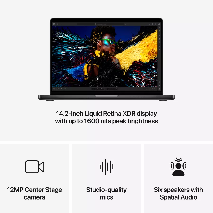 Apple MacBook Pro 14.2"  Apple M4 (10C CPU/10C GPU), 16 GB, 1 TB, Space Black — Image №6
