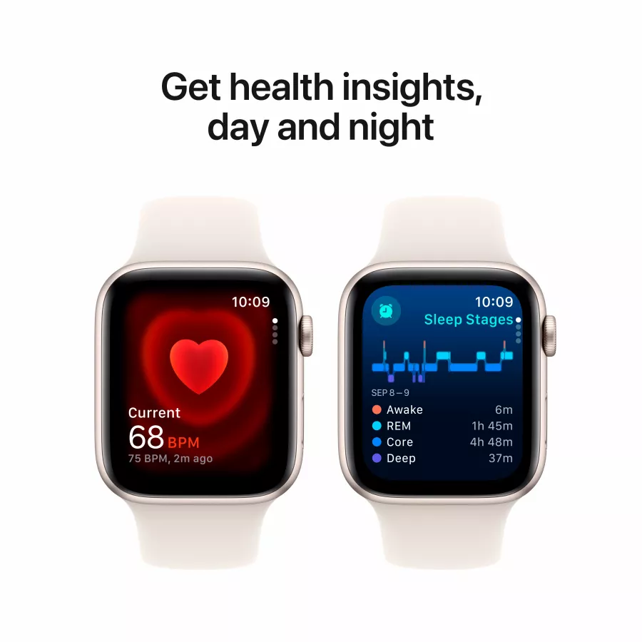 Apple Watch SE GPS Gen.2 (2024), 44mm, Starlight, Starlight Sport Band, S/M — Image №5