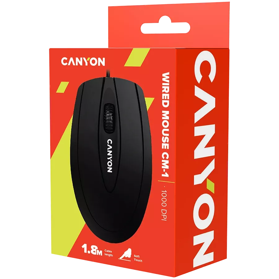 Мышь проводная CANYON Black USB (CNE-CMS1) — Изображение №3