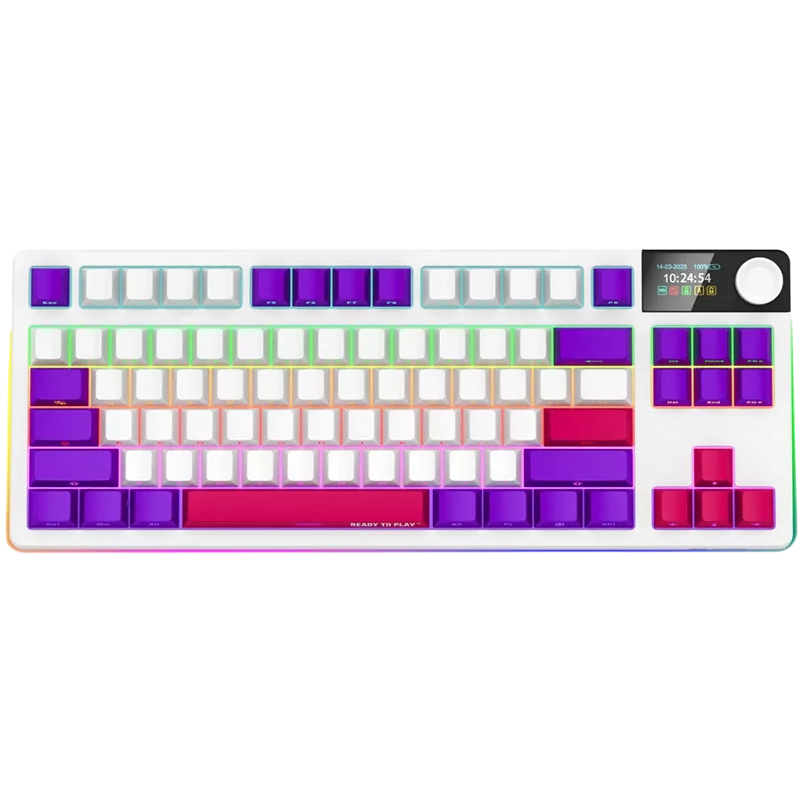 LORGAR KBP70TKLW Gaming Keyboard, Wireless, White, EN — Image №1