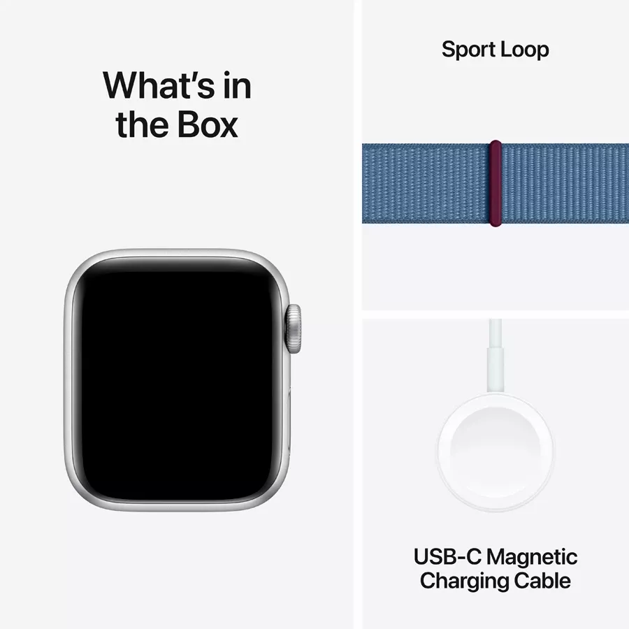 Apple Watch SE GPS Gen.2 (2023)  Winter Blue Sport Loop, 40mm, Silver — Image №8
