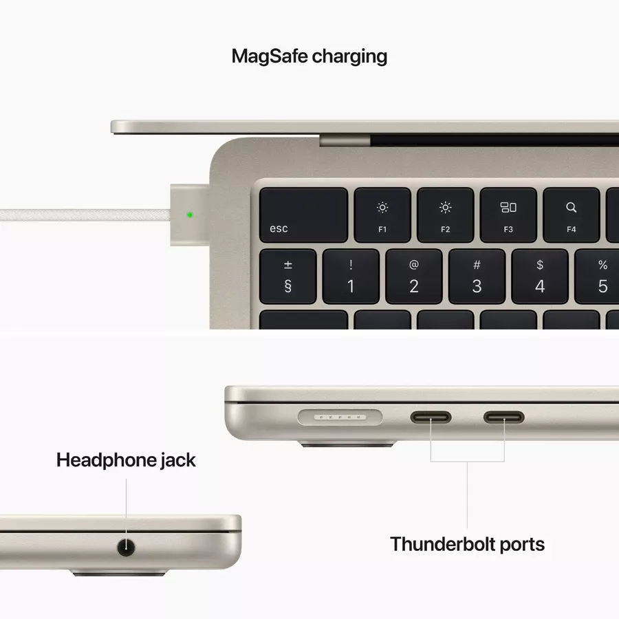 MacBook Air 13.6"  M2 (8C CPU/10C GPU), 8 GB, 512 GB, Starlight — Image №7
