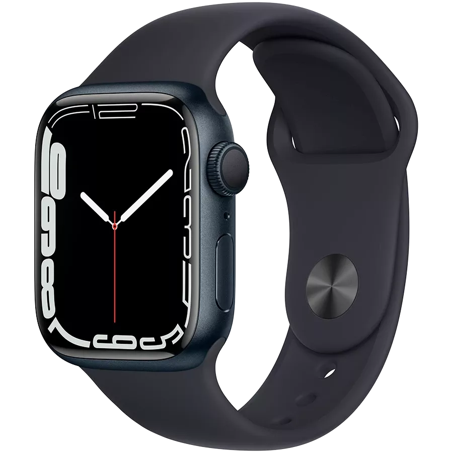 Apple Watch Series 7 GPS, 41мм, Қараңғы түн, Қараңғы түн спорт тобы — image №1