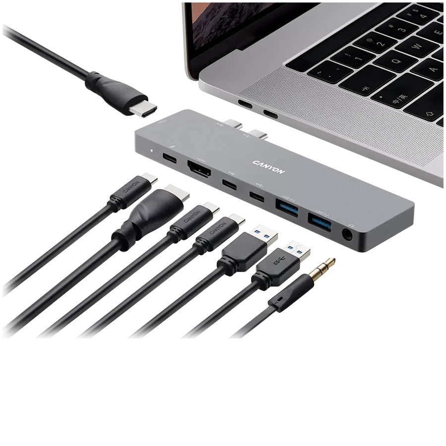 Мультипортова док-станція CANYON 8в1 USB Type С (CNS-TDS08DG) — Зображення №4
