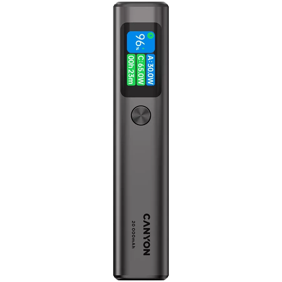 CANYON OnPower 230 Power Bank, 20000 mAh, Σκούρο Γκρι — Εικών №1