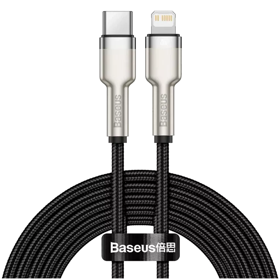 BASEUS Καλώδιο USB-C σε Lightning, 1 μετρητής, Μαύρος — Εικών №1