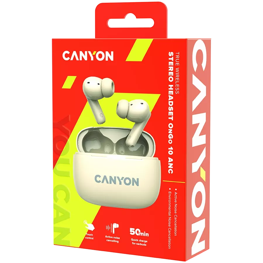 CANYON TWS-10 {Бездротове} Гарнітура, Бежевий — Зображення №9